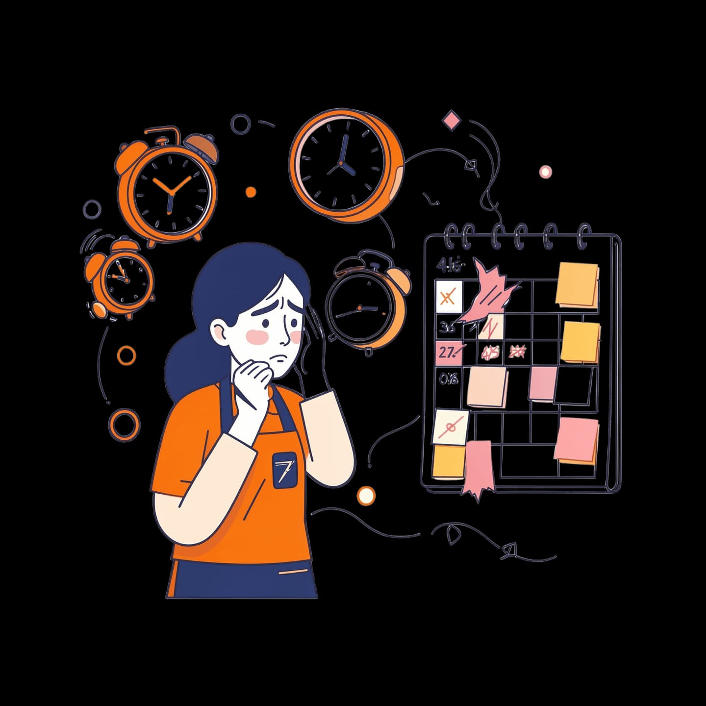 Ilustração de confusão de datas